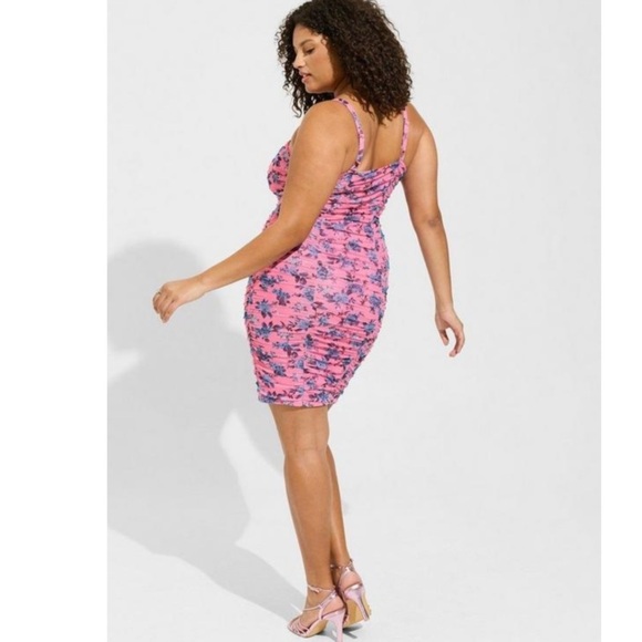 TORRID NWT Mini Mesh Shirred Bodycon Dress - Picture 4 of 5